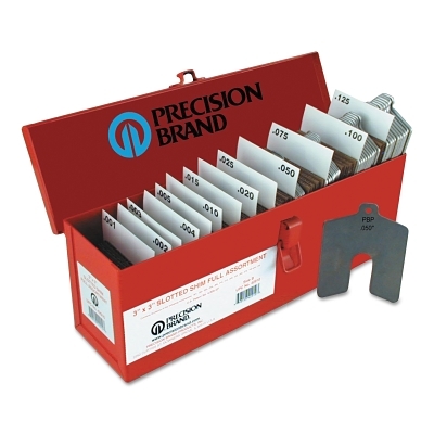 SIZE A 2X2 ASSORTED SLOTTED SHIMS 260 PC
